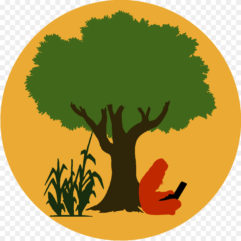 Logo Of Eco Hack Farm A Person Sitting Under A Tree, Plant, Vegetation, Herbal, Herbs Free Png Download