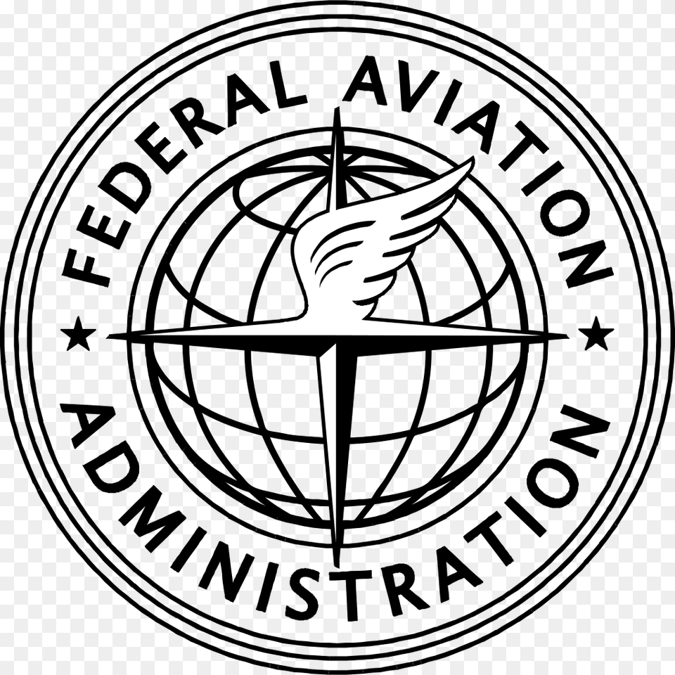 Logo Of The Federal Aviation Administration Black And White, Stencil, Emblem, Symbol Png Image