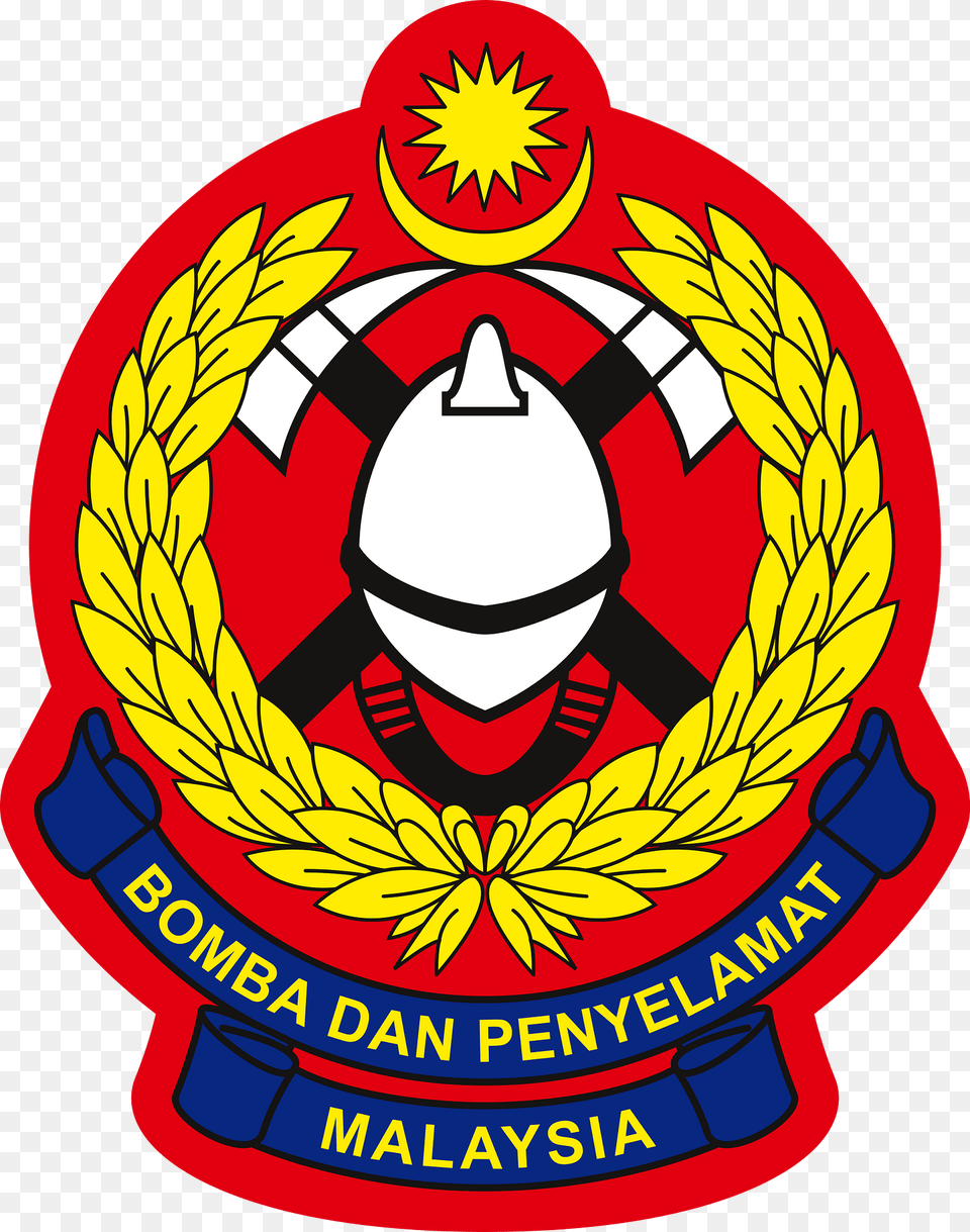 Logo Of The Malaysian Fire And Rescue Department Old Clipart, Badge, Symbol, Emblem, Dynamite Free Png Download