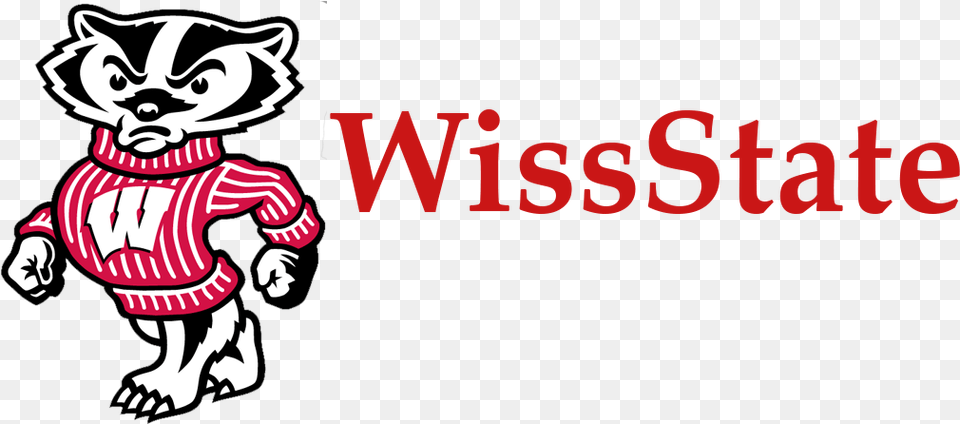 Logo Of The State University Of Wisconsin Wisconsin Badgers Mascot, Sticker, Baby, Person Free Png