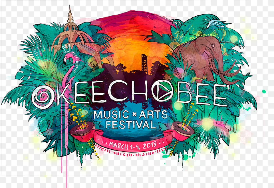 Logo Okeechobee Music Festival Logo, Advertisement, Art, Carnival, Graphics Png Image