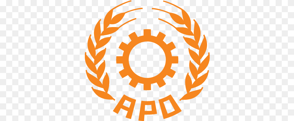 Logo Orange Background Asian Productivity Organization, Emblem, Symbol, Person Png