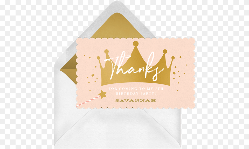 Logo Princess Birthday Thank You Cards, Envelope, Mail Free Transparent Png