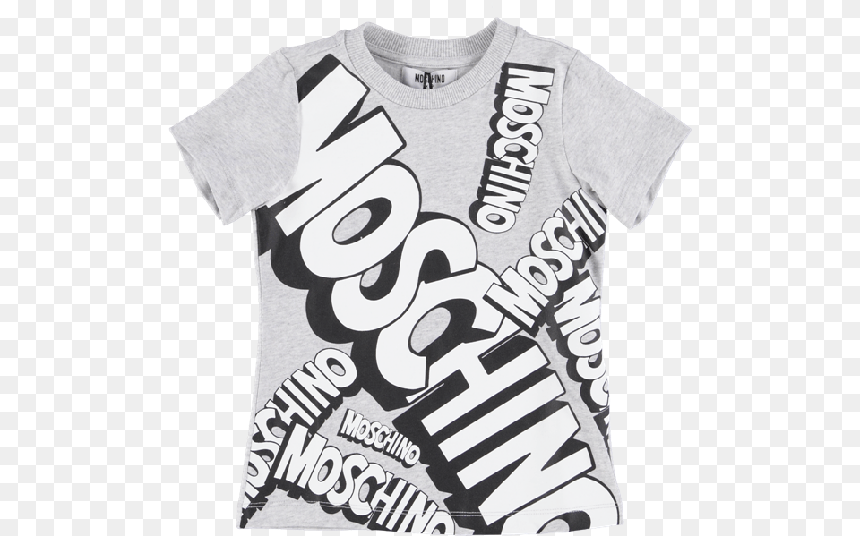 Logo Print Top Grey Black Amp White Monochrome, Clothing, Shirt, T-shirt Png