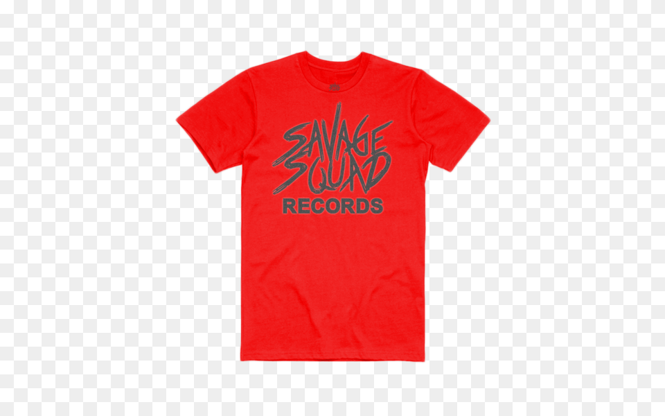 Logo Red T Shirt Savage Squad Records, Clothing, T-shirt Free Png