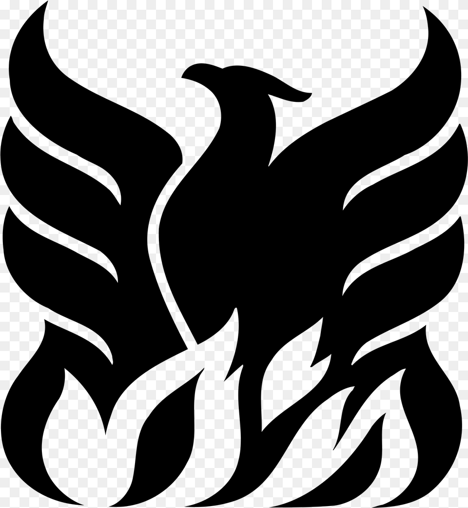 Logo Svg Freebie Phoenix Vector Black, Gray Png Image