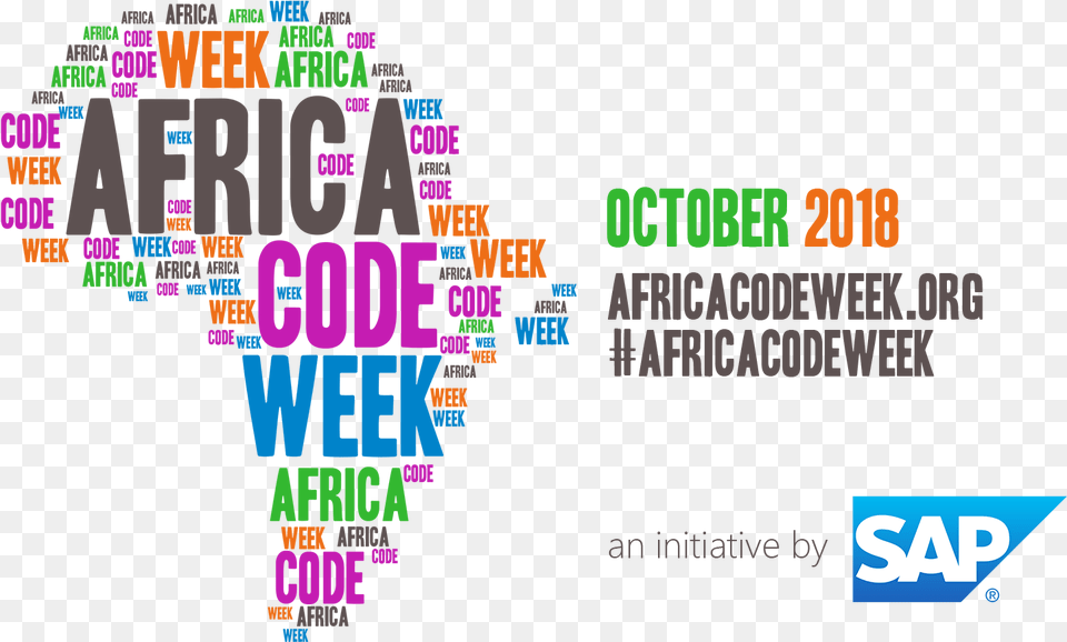 Logo Tagline Date Url Africa Code Week 2018, Text Free Png Download