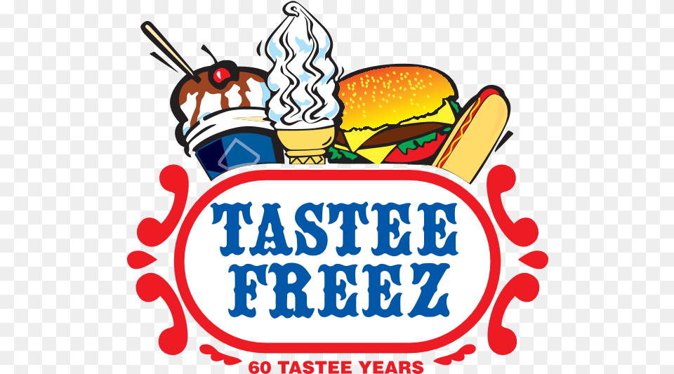 Logo Tastee Freez Logo, Advertisement, Cream, Dessert, Food Free Png Download