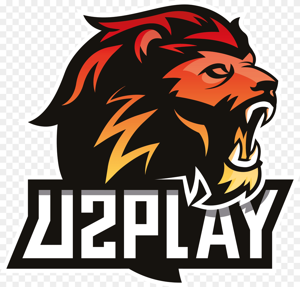 Logo U2p Lion Esport Logo, Animal, Mammal, Wildlife Png Image