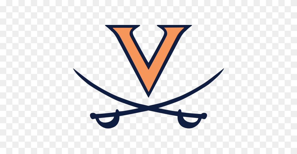 Logo University Of Virginia Cavaliers Orange V Blue Outline, Emblem, Symbol, Bow, Weapon Png Image