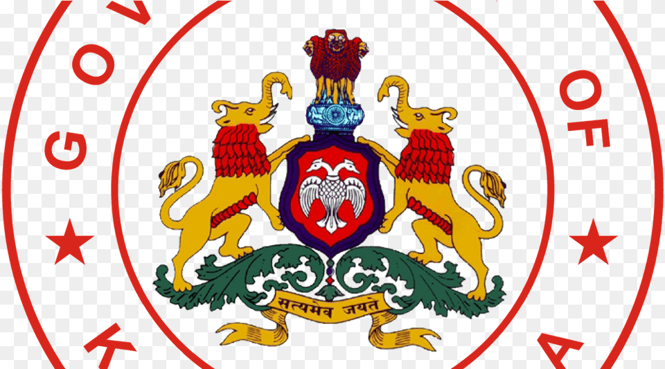 Logo Vector Government Of Karnataka Emblem, Symbol, Animal, Elephant, Mammal Free Png