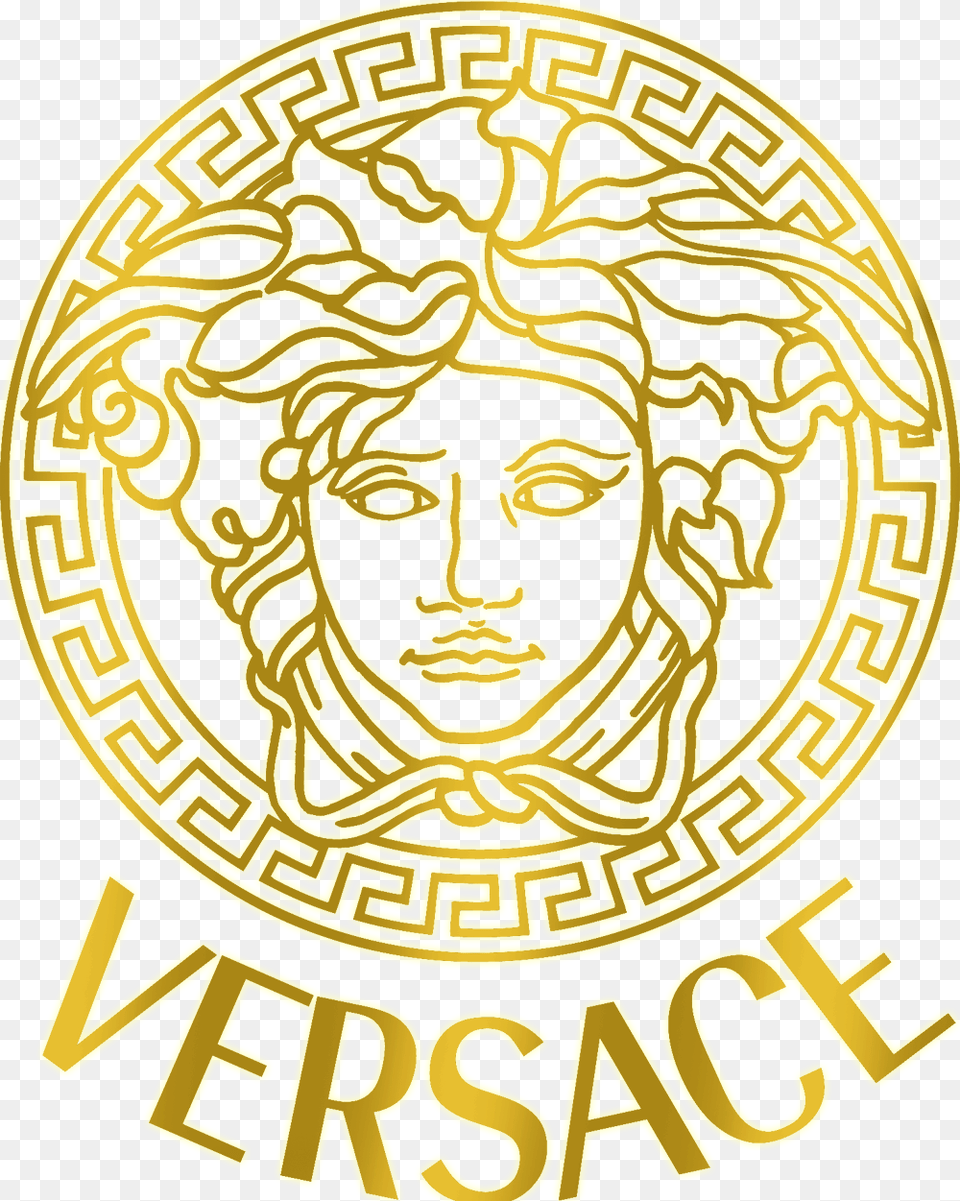 Logo Versace, Face, Gold, Head, Person Free Png