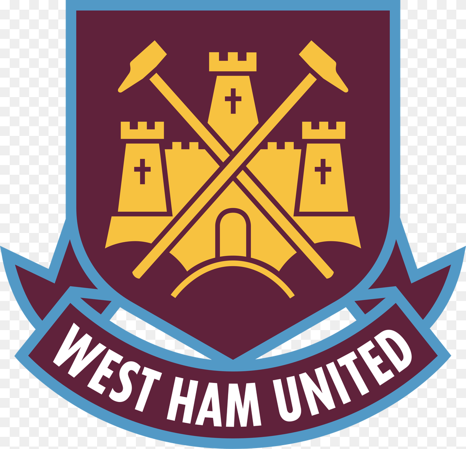 Logo West Ham West Ham United Emblem, Symbol, Badge, Dynamite, Weapon Png Image