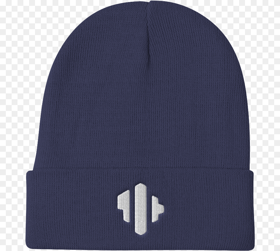 Logo White Mockup Navy Beanie, Cap, Clothing, Hat, Person Png