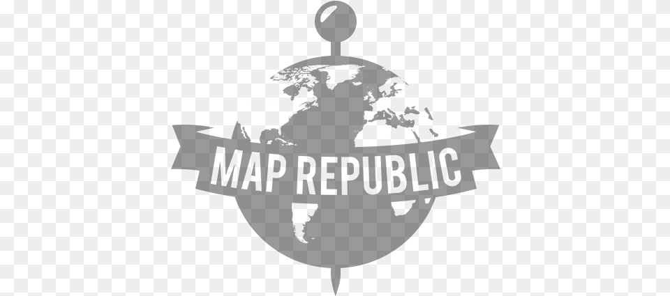 Logo With World Map, Gray Png Image