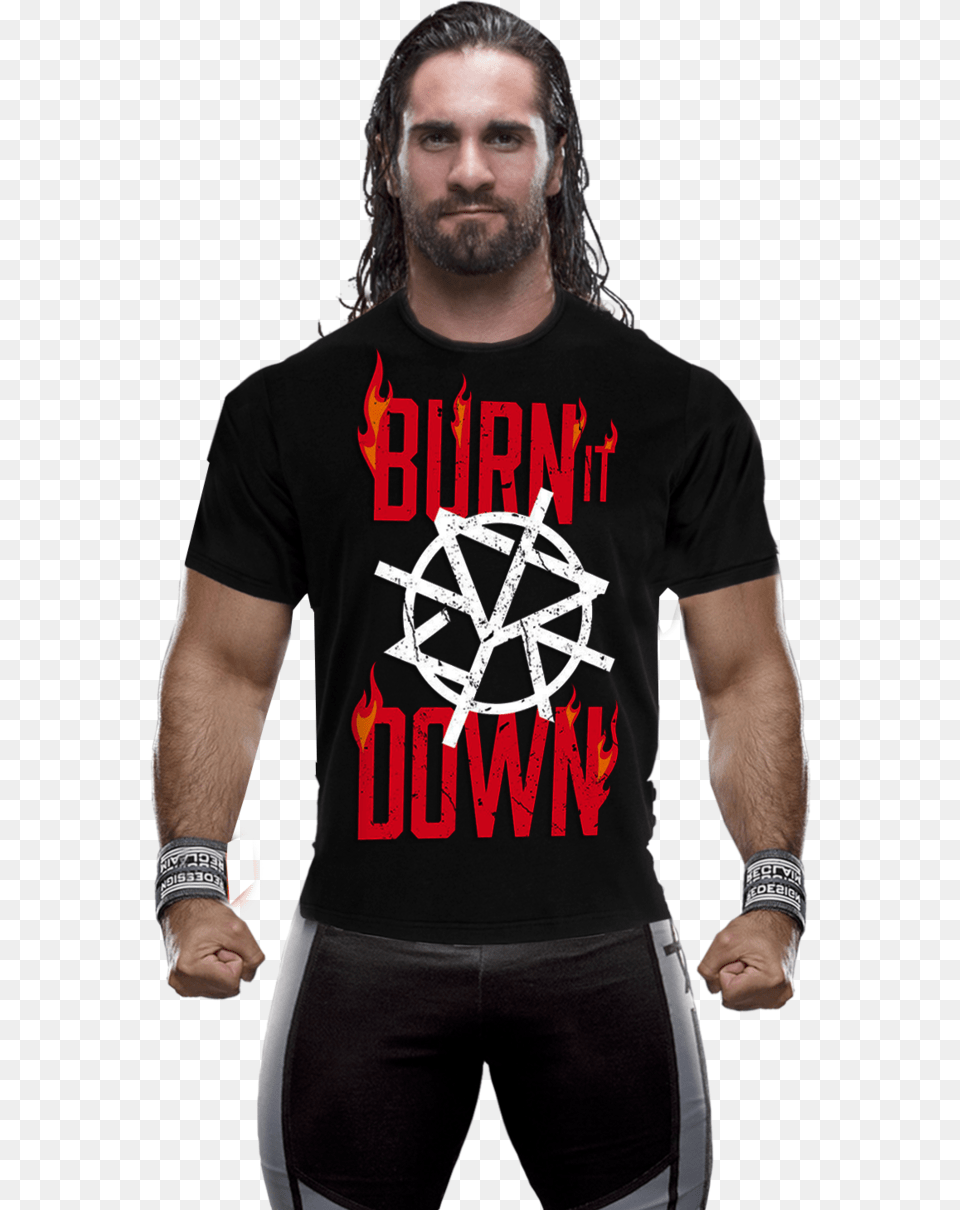 Logo Wwe Seth Rollins, T-shirt, Shirt, Person, Man Png Image