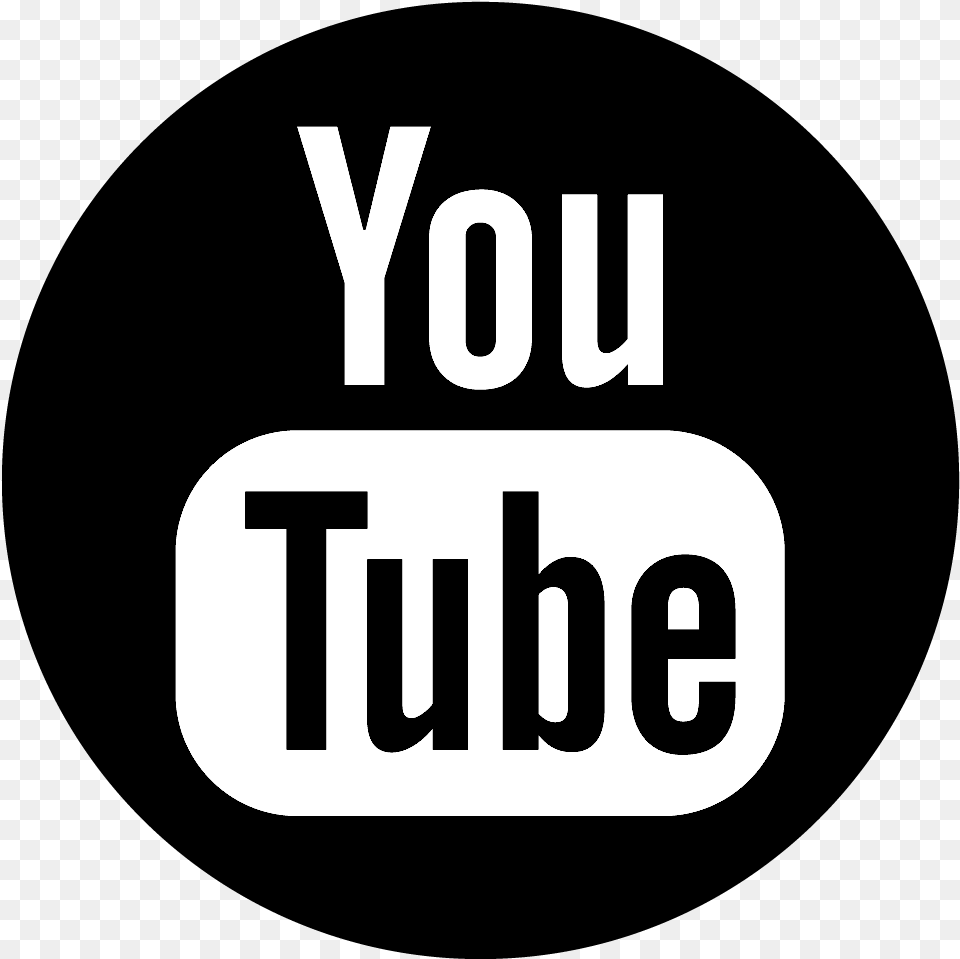 Logo Youtube Noir 4 Image Youtube Icon Circle Black, Cutlery, Text Free Png
