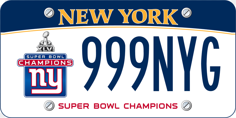 Logos And Uniforms Of The New York Giants, License Plate, Transportation, Vehicle Png Image