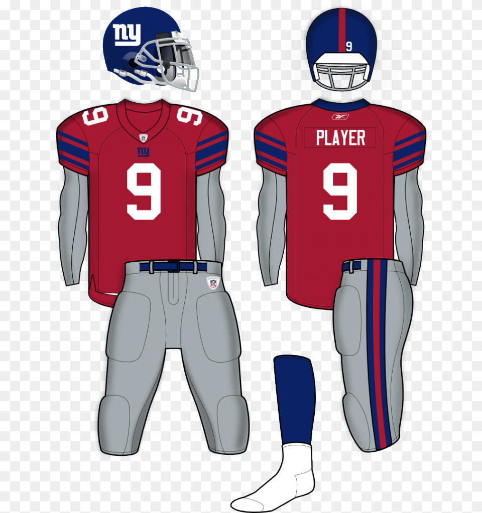 Logos And Uniforms Of The New York Giants, Clothing, Helmet, Shirt, American Football Free Png