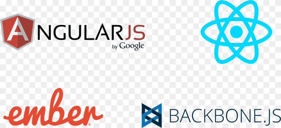 Logos Of Popular Javascript Frameworks Angular React Vue Ember, Logo, Text Png Image