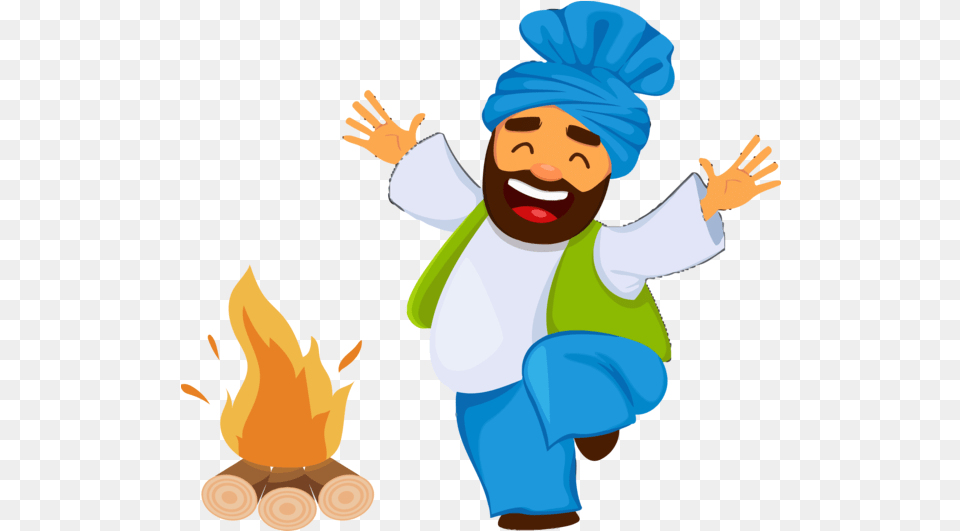 Lohri Cartoon Celebrating Cook Lohri, Baby, Person, Face, Head Free Png Download