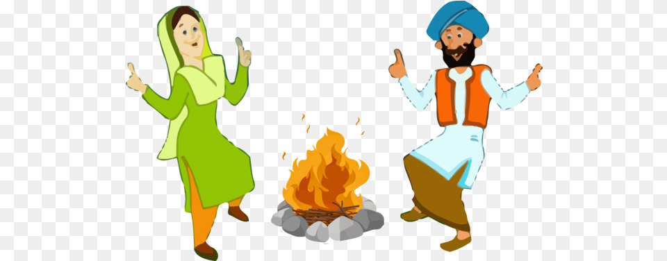 Lohri Cartoon Gesture Animation Lohri, Baby, Child, Female, Fire Free Png Download