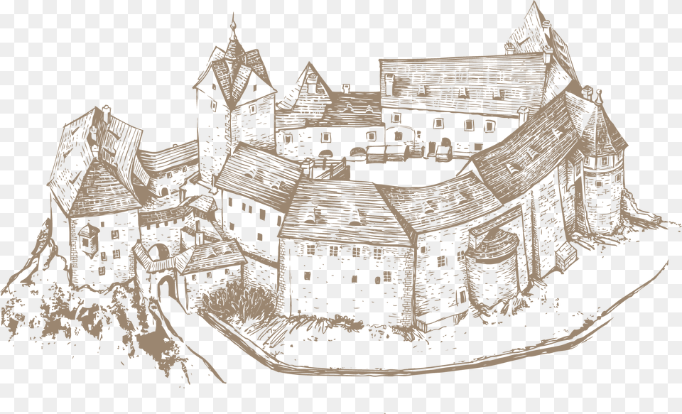 Loket Castle Illustration, Architecture, Building, Fortress, Bulldozer Png