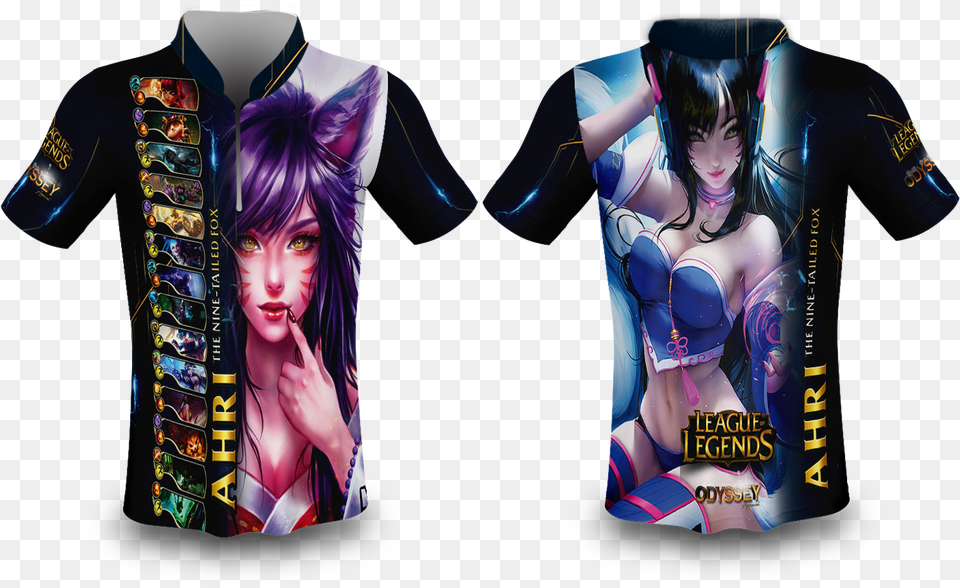 Lol Ahri Gaming Shirt Video Game, Book, Clothing, Comics, T-shirt Png