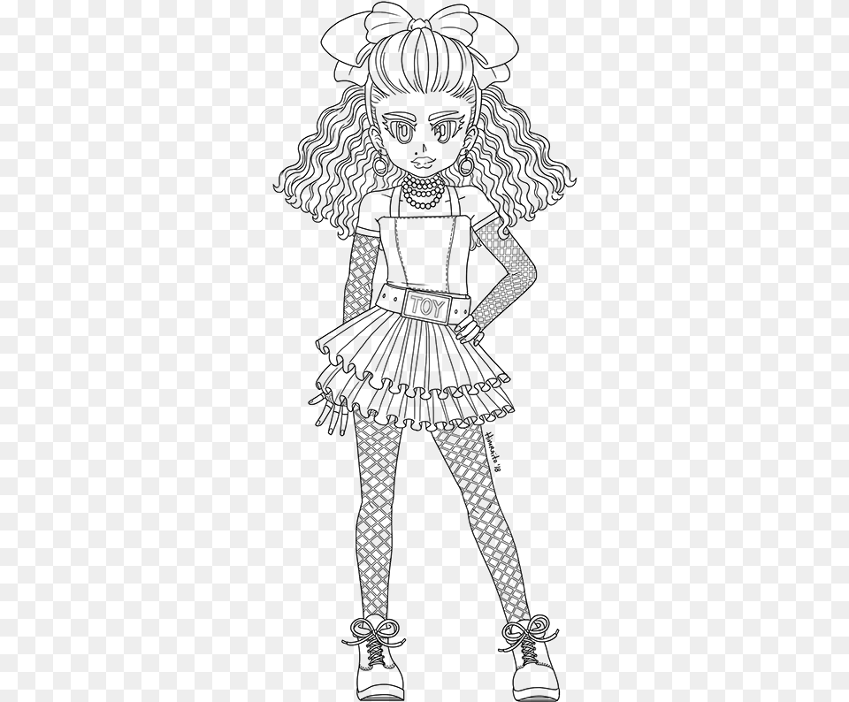 Lol Doll Lineart Lol Omg Doll Coloring Pages, Gray Free Png