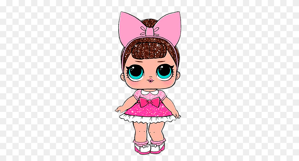 Lol Surprise Girl With Pink Bow, Baby, Person, Doll, Toy Png Image