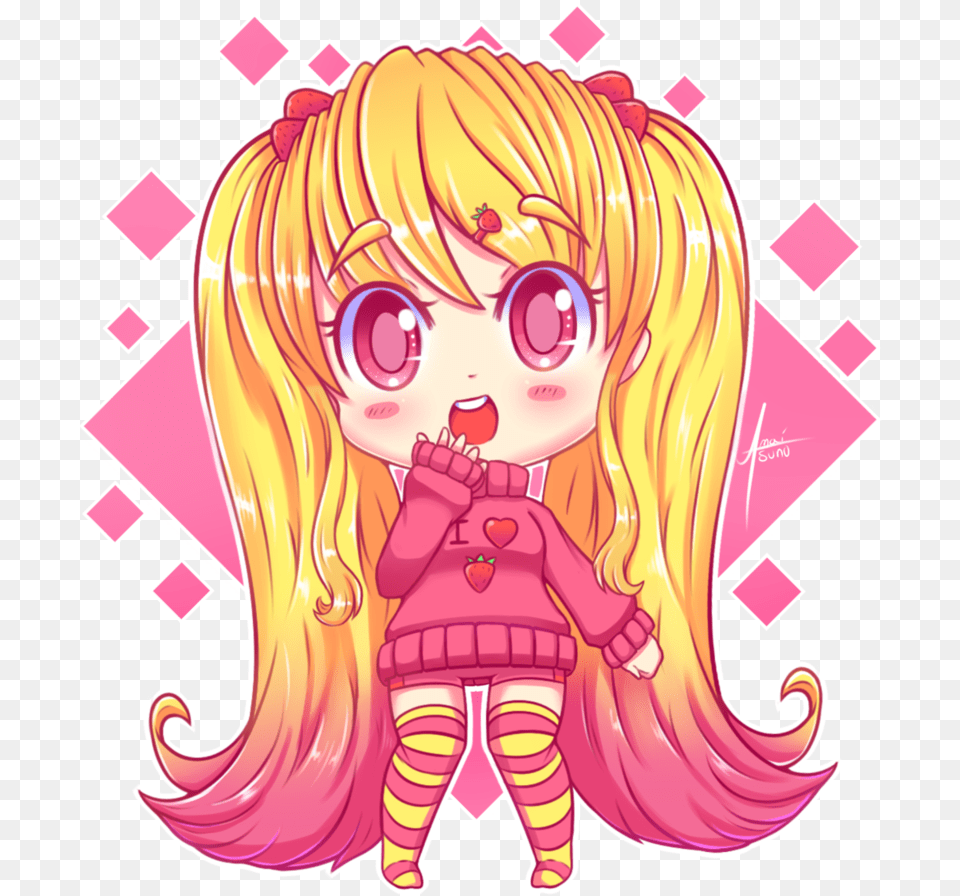 Lola By Amaitsuno Chibi Blonde Anime Girls, Book, Comics, Publication, Baby Free Png