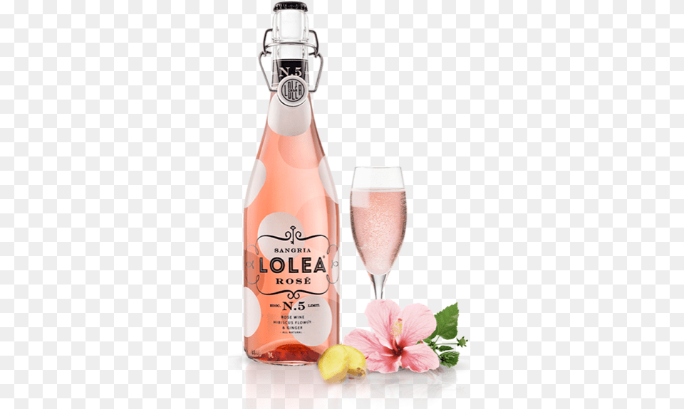 Lolea No 5 Rose Sangria 3 Bottles Lolea Rose Sangria, Glass, Flower, Plant, Beverage Free Png Download