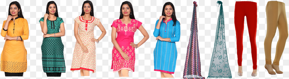 Lollipop 5 Readymade Cotton Kurtis With Assorted 2 Readymade Dress, Adult, Person, Formal Wear, Female Png
