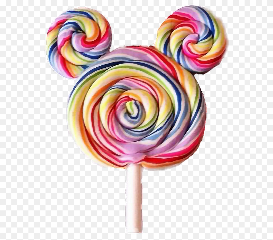 Lollipop Candy Rainbow Mickey Cute Kawaii Girly Mickey Lollipop, Food, Sweets, Flower, Plant Png