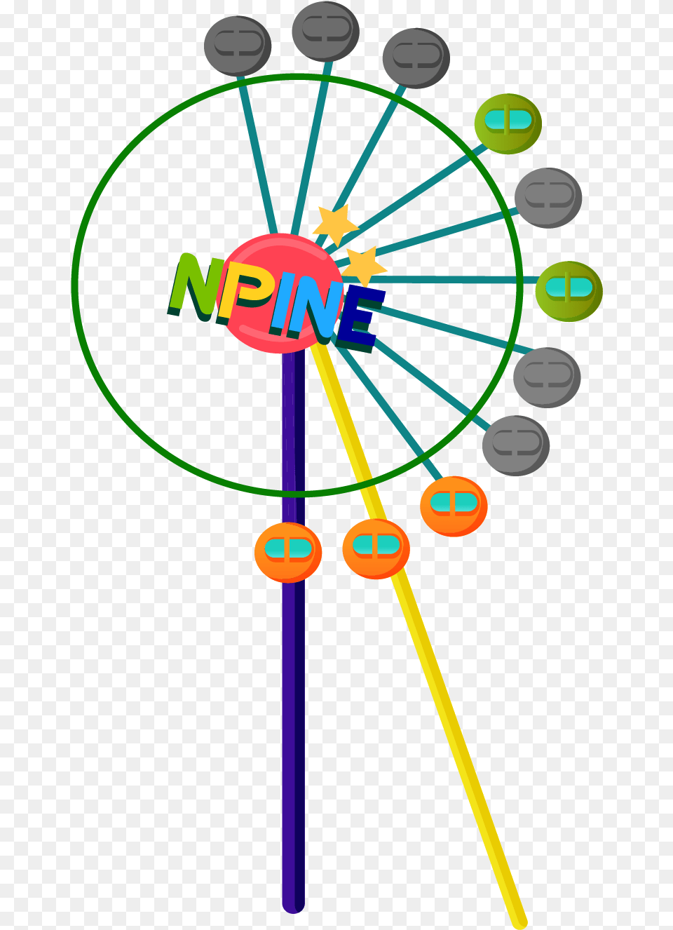 Lollipop Color Ferris Wheel Vector Material Png Image