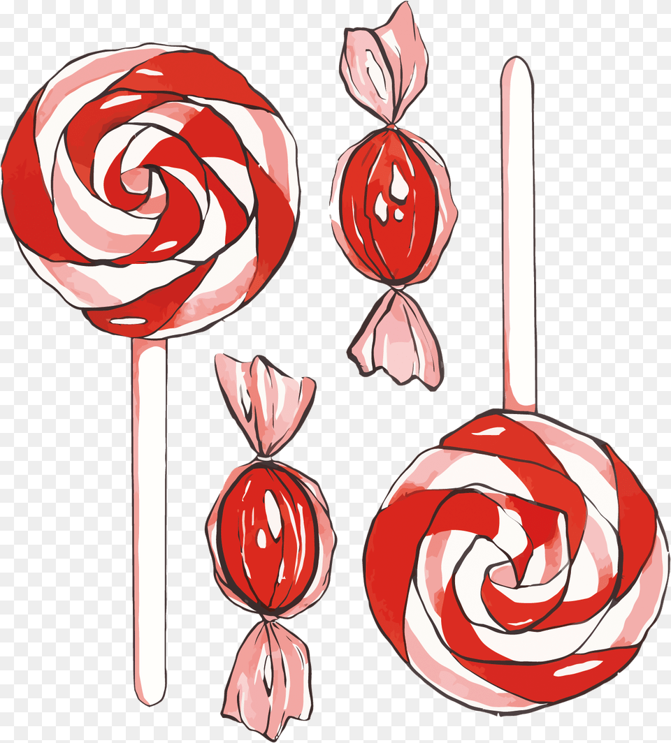 Lollipop Cotton Candy Watercolor Painting Watercolor Candy Cane, Food, Sweets, Flower, Plant Free Png