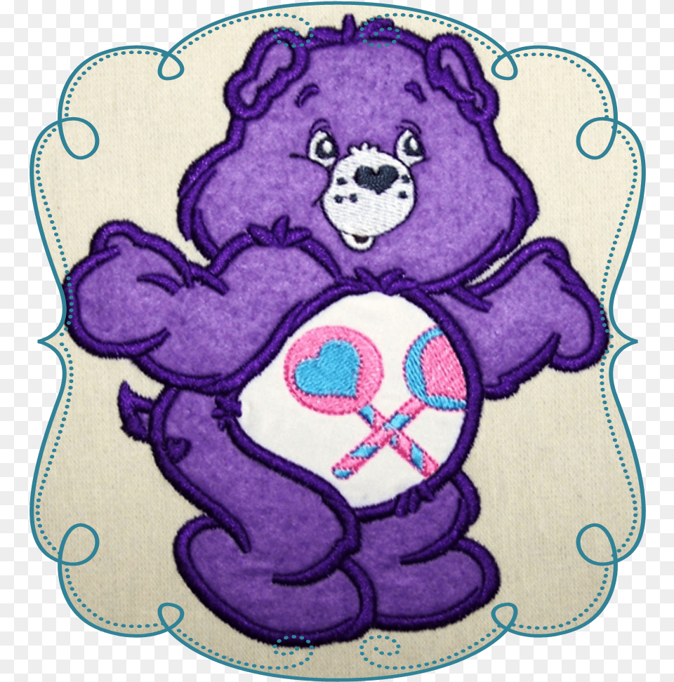Lollipop Cuddle Bear Cartoon, Applique, Pattern, Purple, Home Decor Png Image