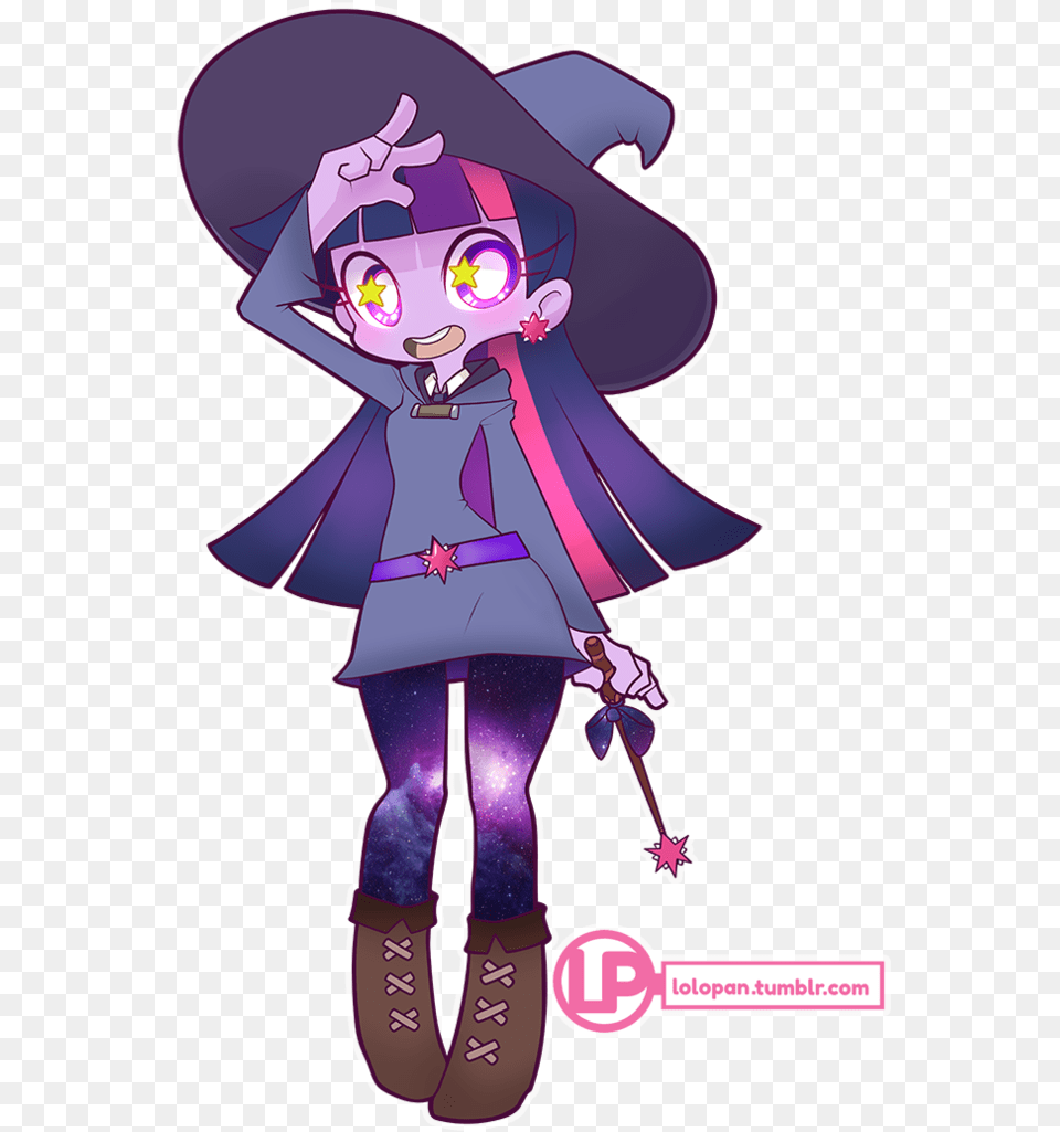 Lolopan Crossover Equestria Girls Little Witch Academia Twilight Sparkle Little Witch, Book, Comics, Publication, Purple Free Transparent Png