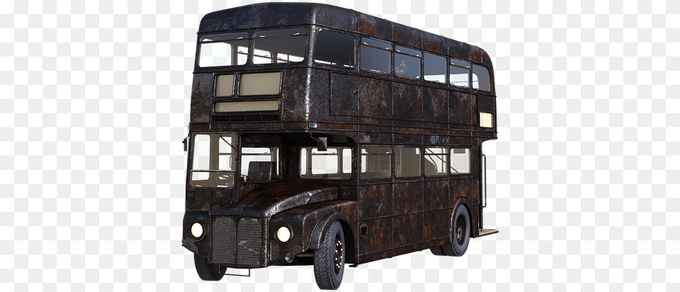 London Bus Rusty Bus, Tour Bus, Transportation, Vehicle, Double Decker Bus Png Image