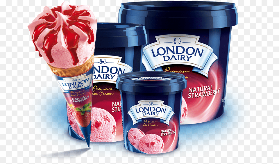 London Dairy Natural Strawberry, Cream, Dessert, Food, Ice Cream Free Png