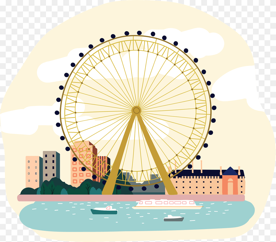 London Eye Clipart, Amusement Park, Ferris Wheel, Fun, Machine Free Png