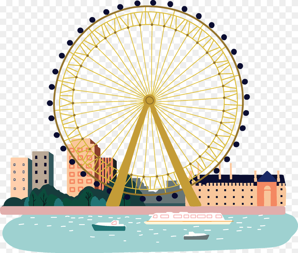 London Eye Clipart, Amusement Park, Ferris Wheel, Fun, Machine Png Image