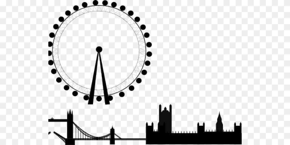 London Eye Clipart Silhouette, Machine, Amusement Park, Spoke Png