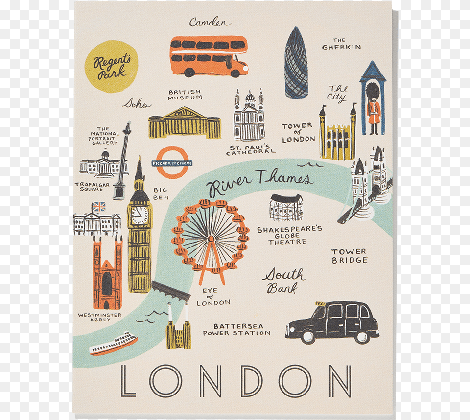 London Map Rifle Paper Co London Map Card, Advertisement, Car, Poster, Transportation Png