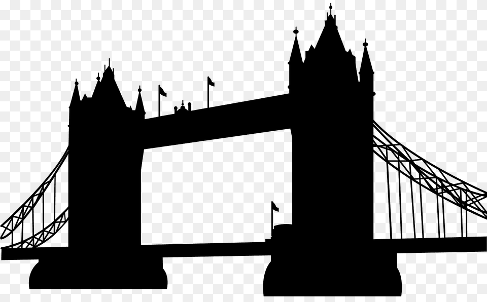 London Silhouette, Bridge Png Image