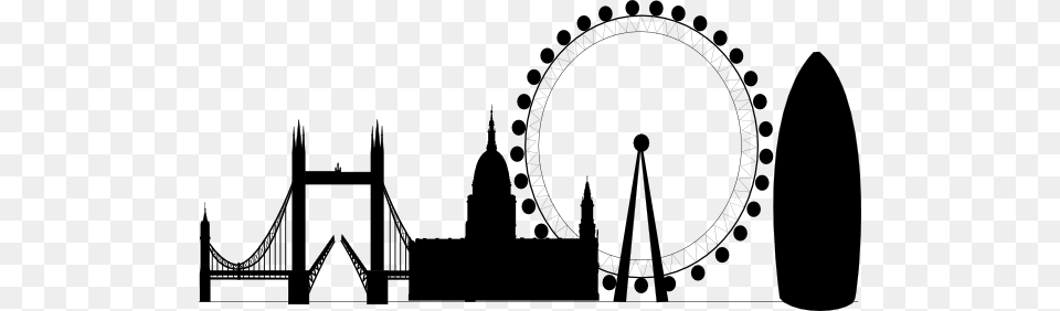 London Skyline Clipart Clip Art London Eye Vector, Amusement Park, Fun, Ferris Wheel Free Png Download