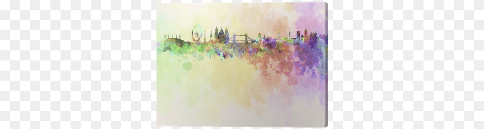 London Skyline In Watercolor Background Canvas Print Brewster Home Fashions London Wall Mural, Art, Painting, Purple, Modern Art Free Png Download