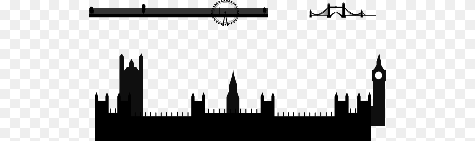 London Skyline Silhouette Clip Art, City, Architecture, Building, Tower Free Png Download
