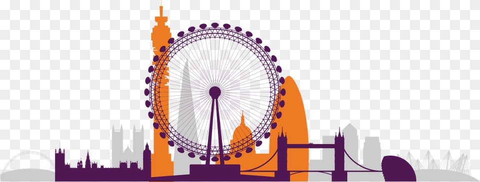 London Skyline Silhouette Orange London Skyline, Art, City, Modern Art, Graphics Png Image