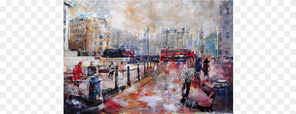 London Trafalgar Square View Towards Lions Trafalgar Square, Art, Painting, Person, Modern Art Free Png Download